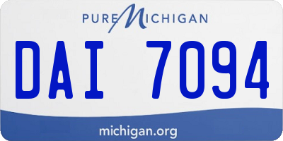 MI license plate DAI7094