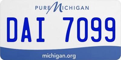 MI license plate DAI7099