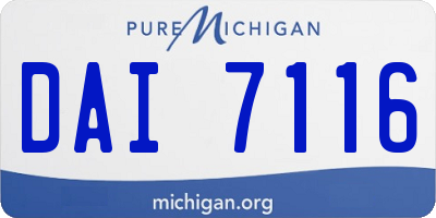 MI license plate DAI7116