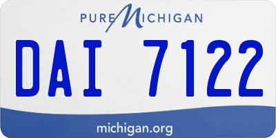 MI license plate DAI7122