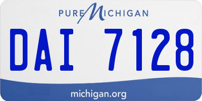 MI license plate DAI7128