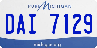 MI license plate DAI7129