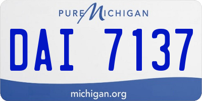 MI license plate DAI7137