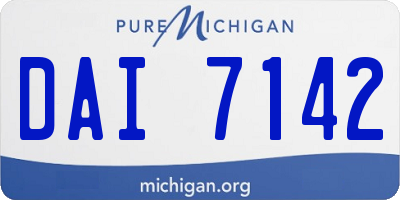 MI license plate DAI7142
