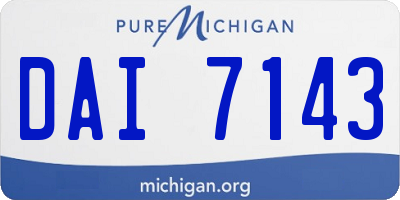MI license plate DAI7143