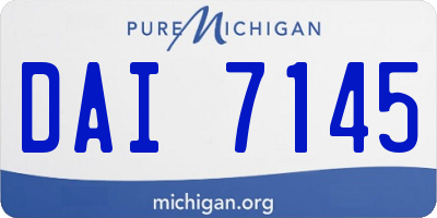 MI license plate DAI7145