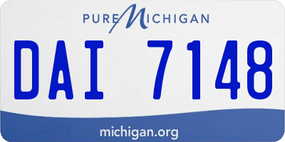MI license plate DAI7148