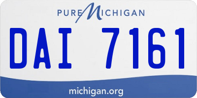 MI license plate DAI7161