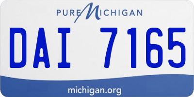 MI license plate DAI7165