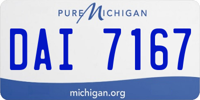 MI license plate DAI7167