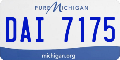 MI license plate DAI7175