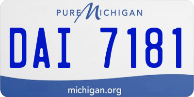 MI license plate DAI7181