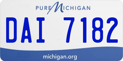 MI license plate DAI7182