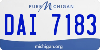 MI license plate DAI7183