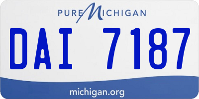 MI license plate DAI7187