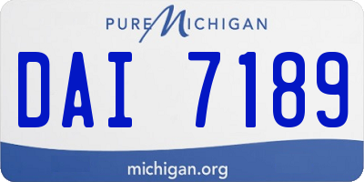 MI license plate DAI7189