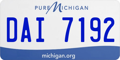 MI license plate DAI7192