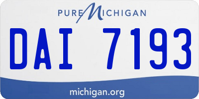 MI license plate DAI7193