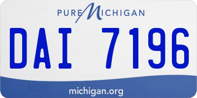 MI license plate DAI7196
