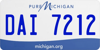 MI license plate DAI7212