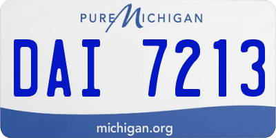 MI license plate DAI7213
