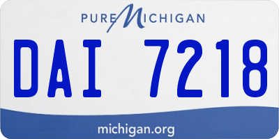 MI license plate DAI7218