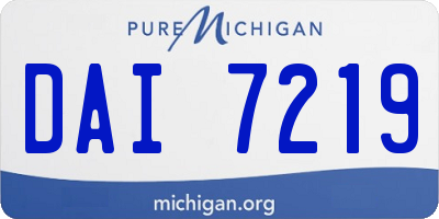 MI license plate DAI7219