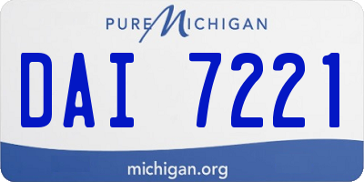 MI license plate DAI7221