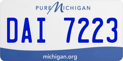 MI license plate DAI7223