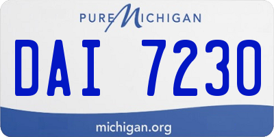 MI license plate DAI7230