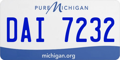 MI license plate DAI7232