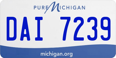 MI license plate DAI7239