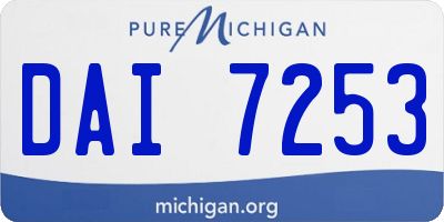 MI license plate DAI7253