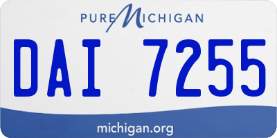 MI license plate DAI7255