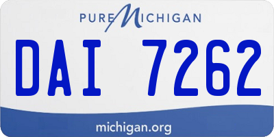 MI license plate DAI7262