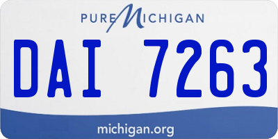 MI license plate DAI7263