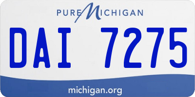 MI license plate DAI7275