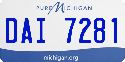 MI license plate DAI7281
