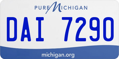 MI license plate DAI7290
