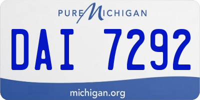 MI license plate DAI7292
