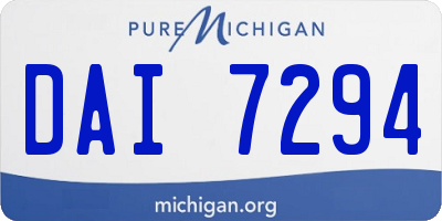 MI license plate DAI7294