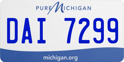 MI license plate DAI7299