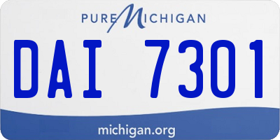 MI license plate DAI7301
