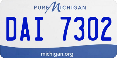 MI license plate DAI7302