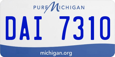 MI license plate DAI7310