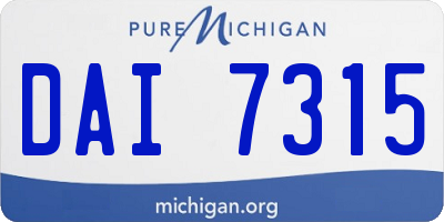 MI license plate DAI7315