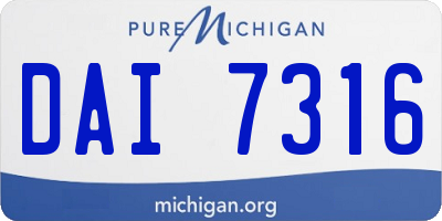 MI license plate DAI7316