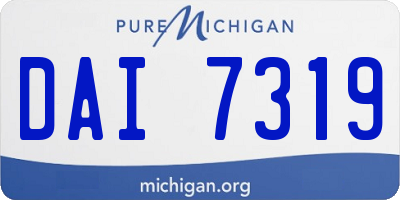 MI license plate DAI7319