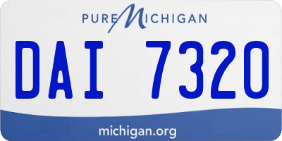 MI license plate DAI7320