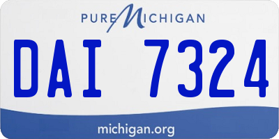 MI license plate DAI7324